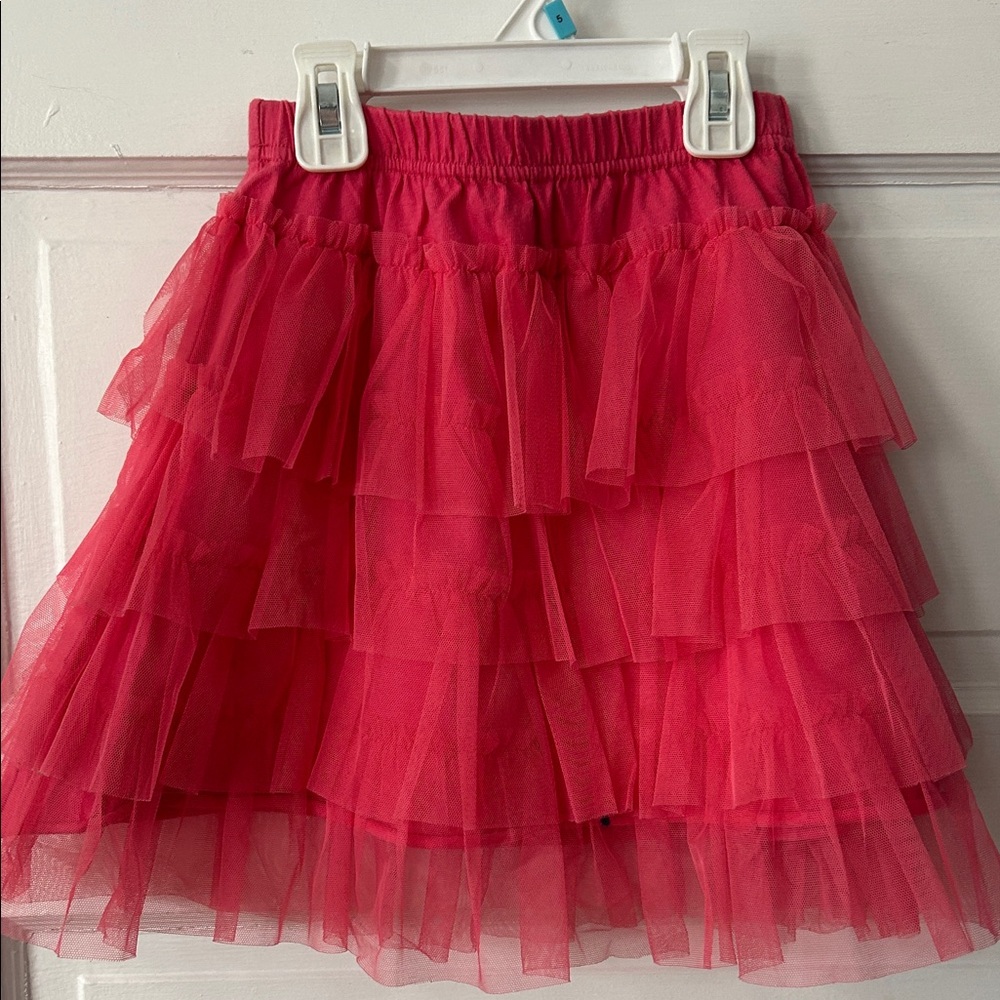 Petit Bateau Bright Pink Layered Skirt